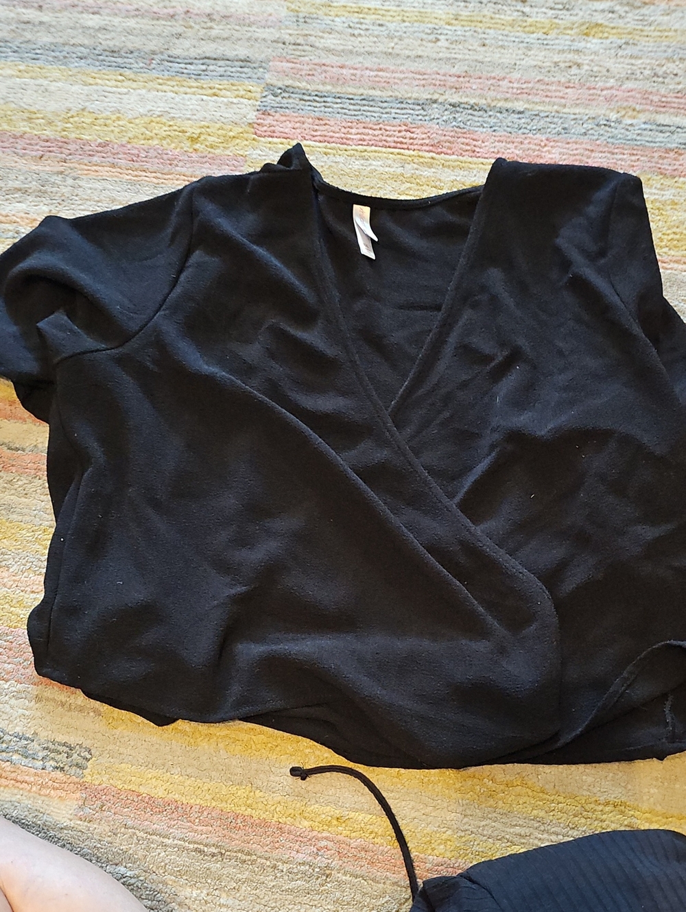 Xhilaration Black Wrap-Front Tunic Top